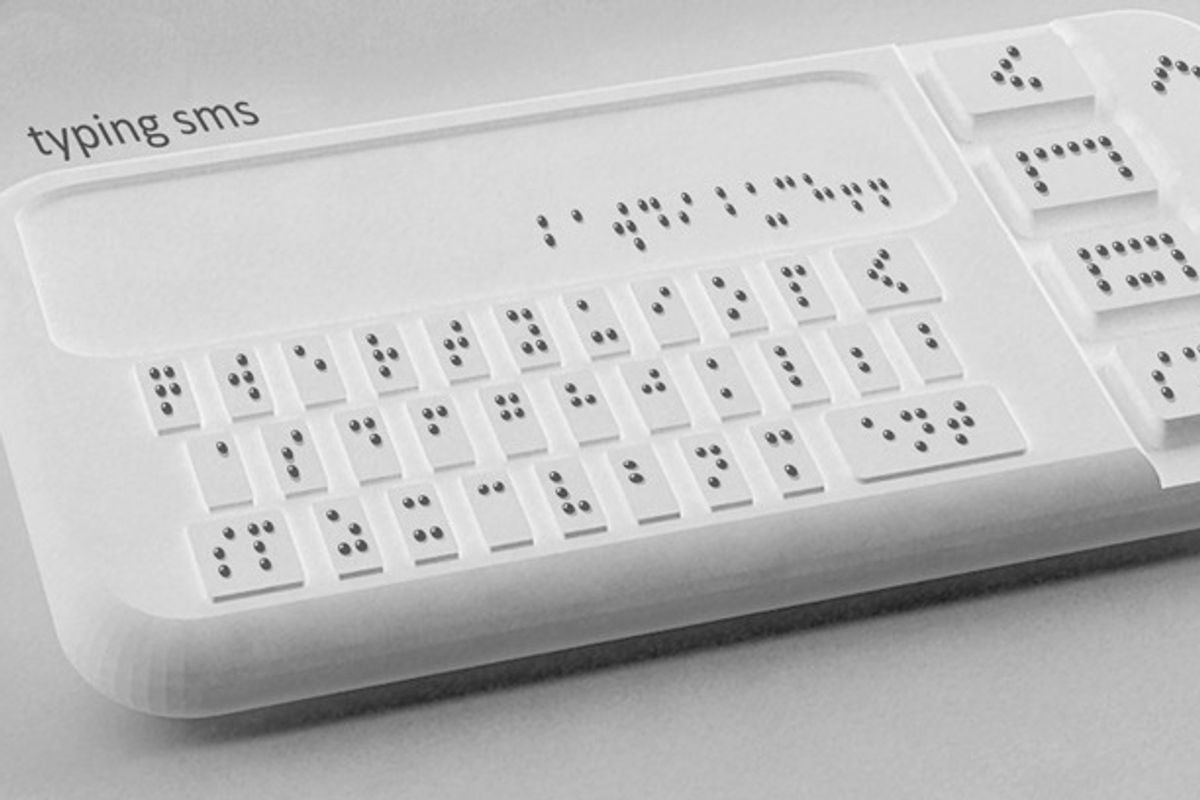 Telefono cellulare con schermo braille