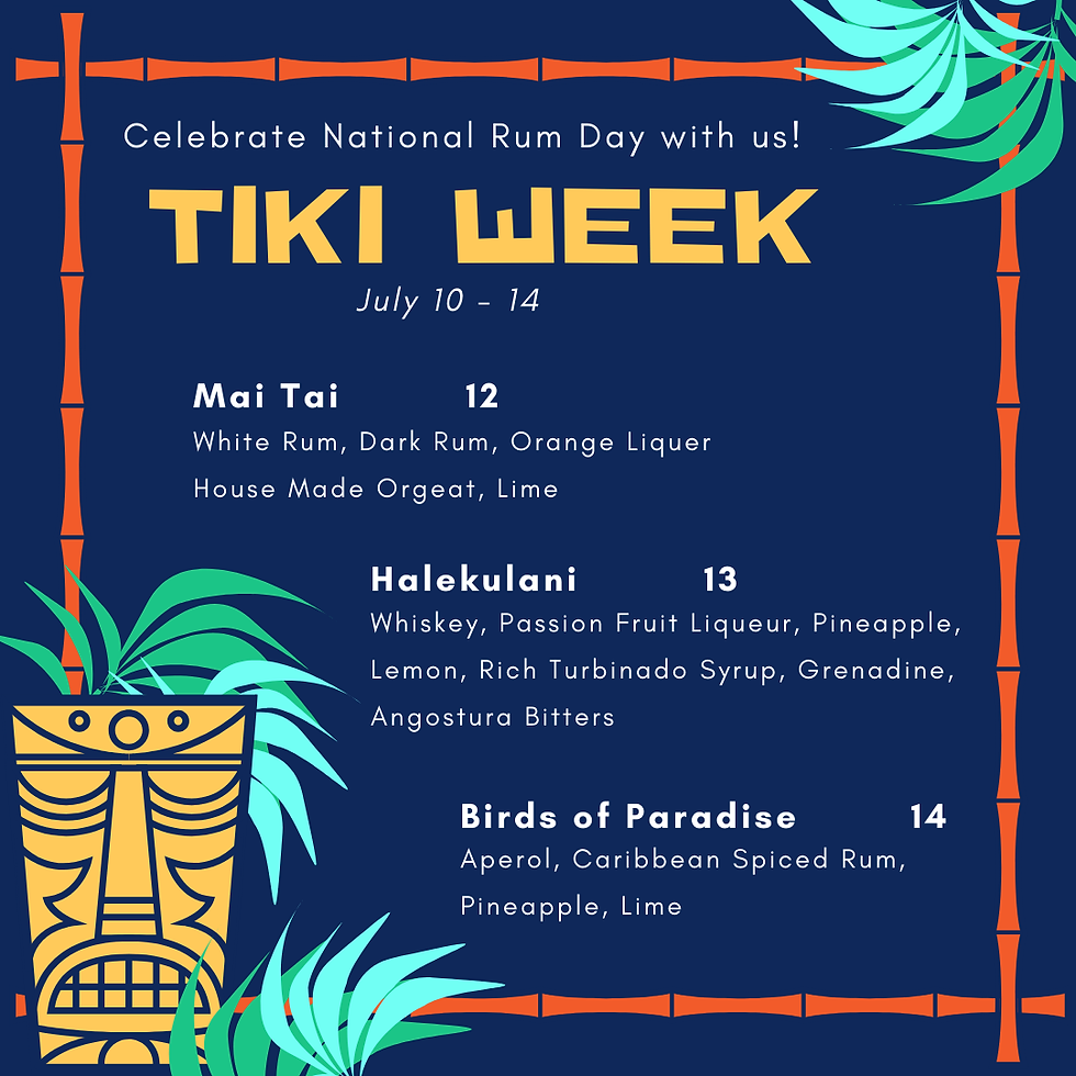 TIKI Week at Cadence+ Cellars Speakeasy!