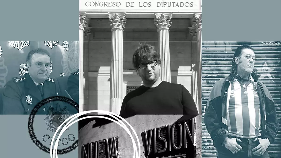 El comisario Olivera, Miguel Urban y Johnny en fotos de épocas aproximadas al montaje.