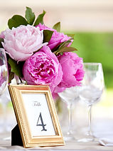 Table number with flowers