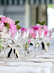wedding table with flowers