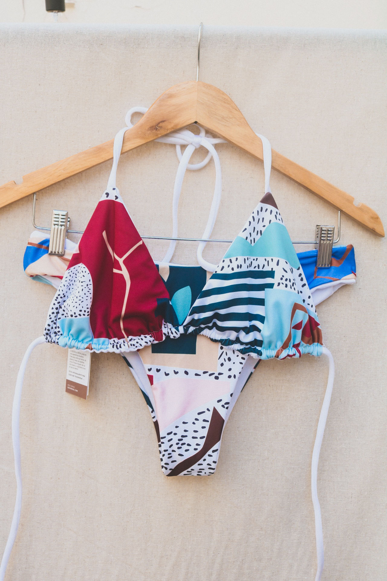 Conjunto Cortininha G | Mar abstrato e pérola