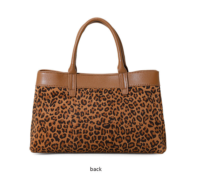 Thumbnail: LEOPHÉ™ Genuine Cowhide Leopard Print Tote Bag