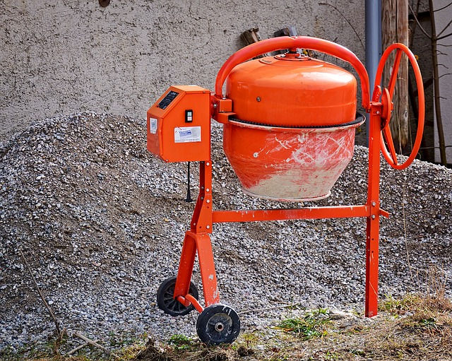 How does a concrete mixer work in construction industry?