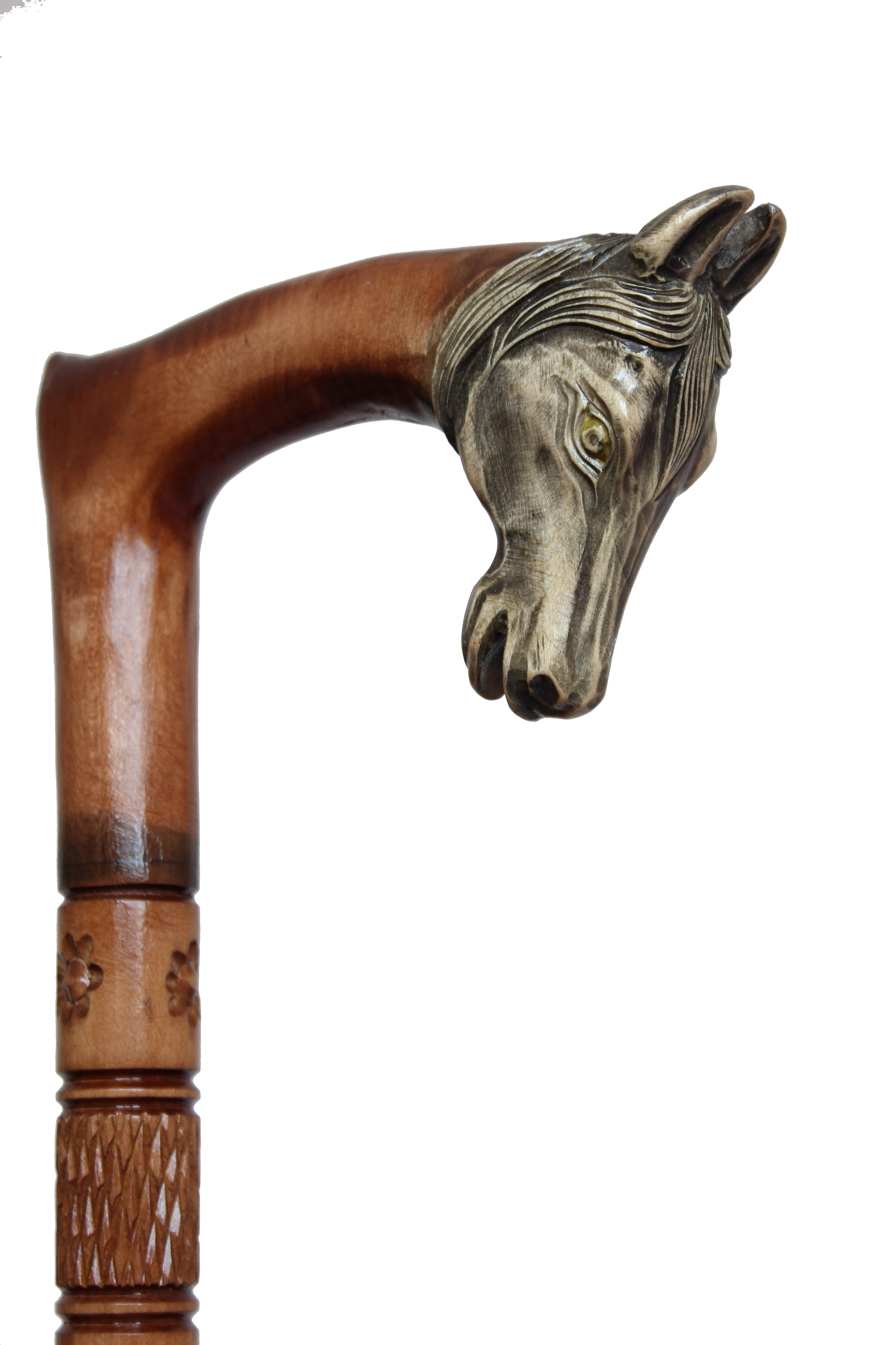 Walking stick Horse Carved handle