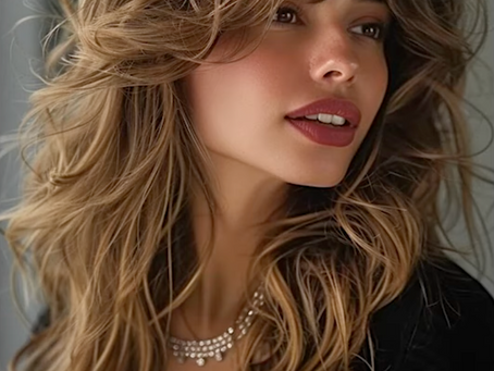 Flequillo cortina en cabello rizado
