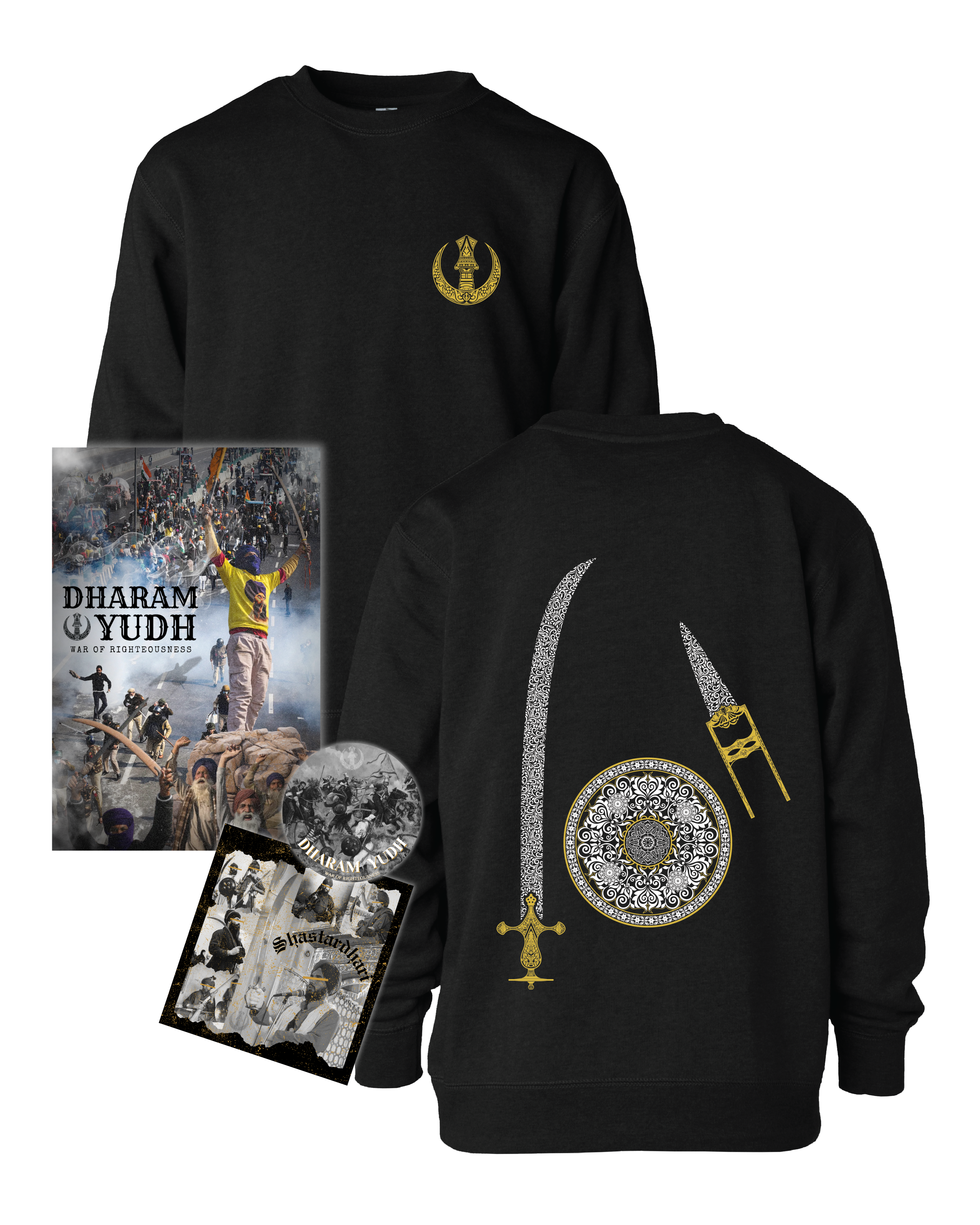 Black Dharam Yudh YOUTH Crewneck