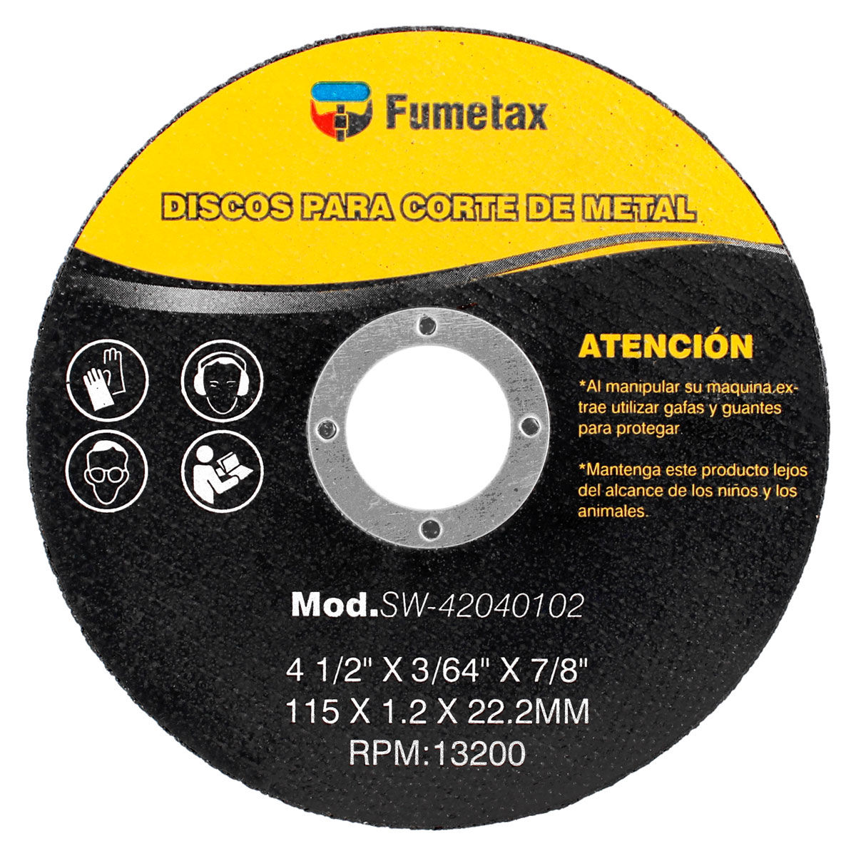 SW-42040102 DISCOS PARA CORTE DE METAL ALTO RENDIMIENTO 4 1/2" 12MM