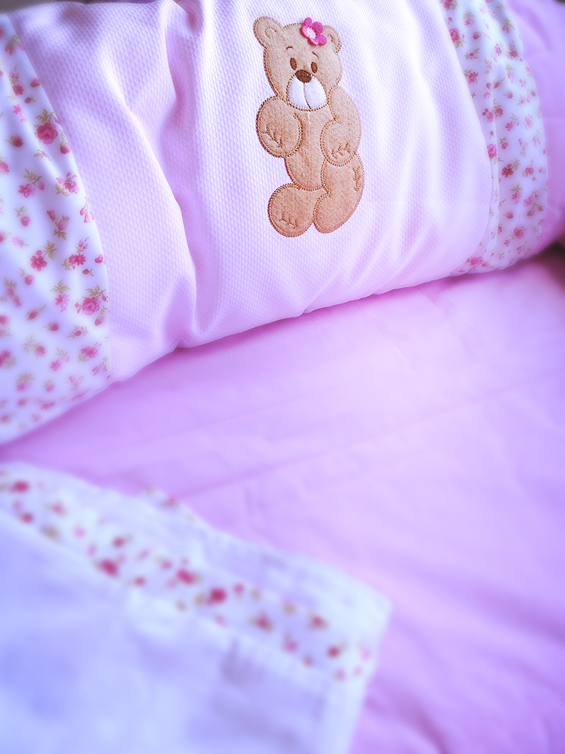 Kit para berço c/mosquiteiro - 9 pçs 100% algodão