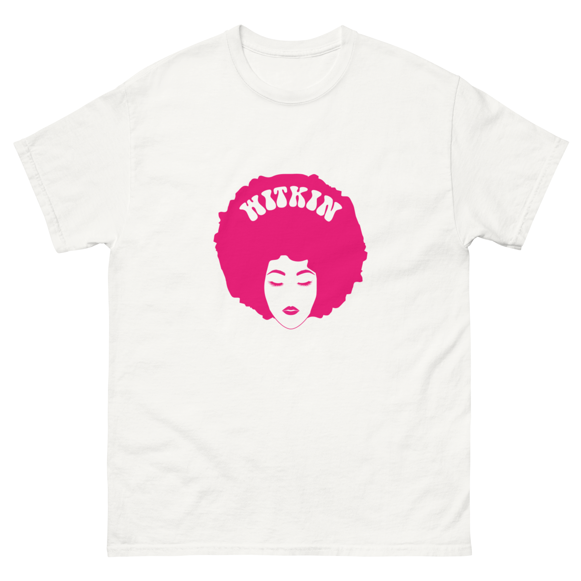 White and Pink Logo T