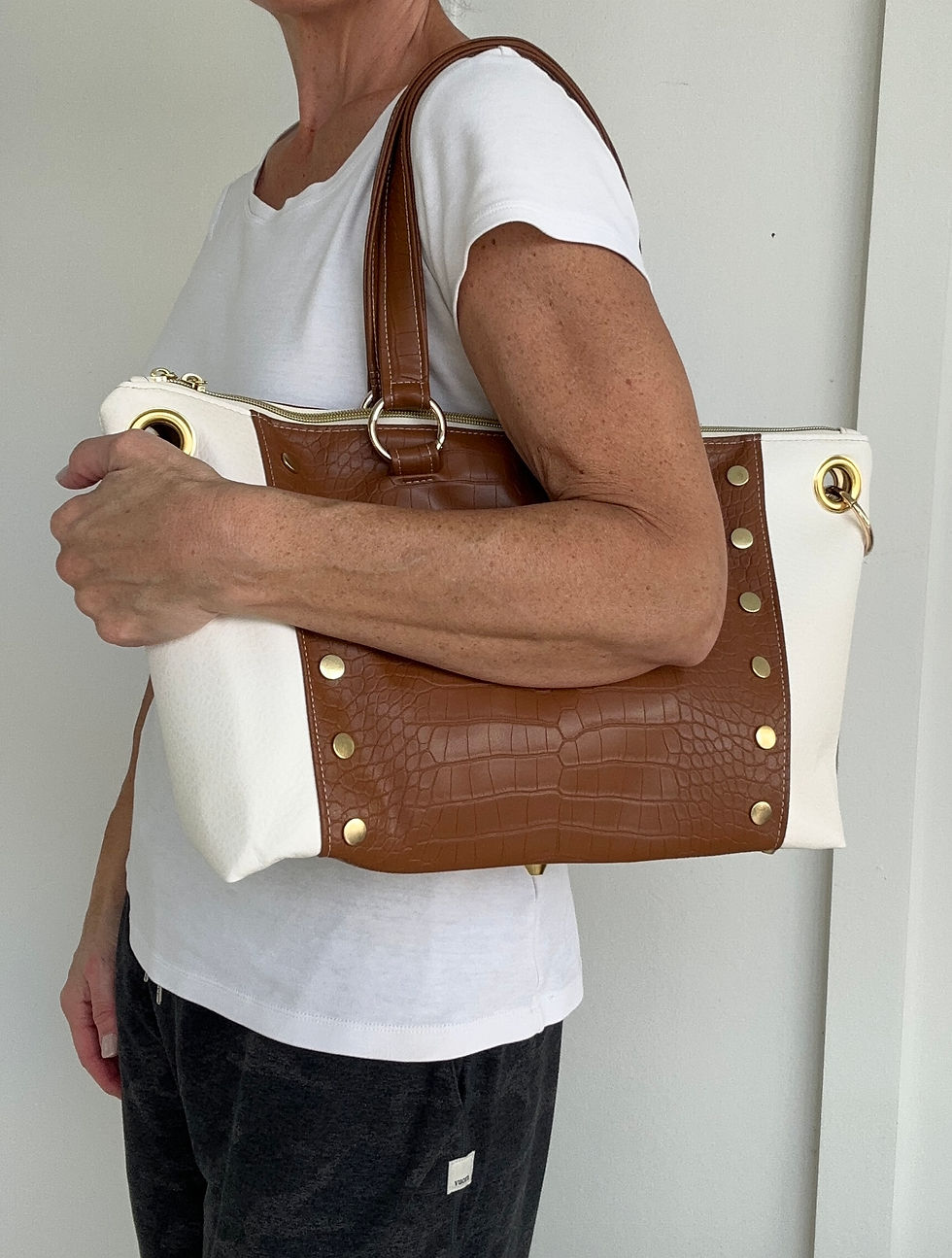 Thumbnail: Faux Croc Shoulder and Crossbody Bag