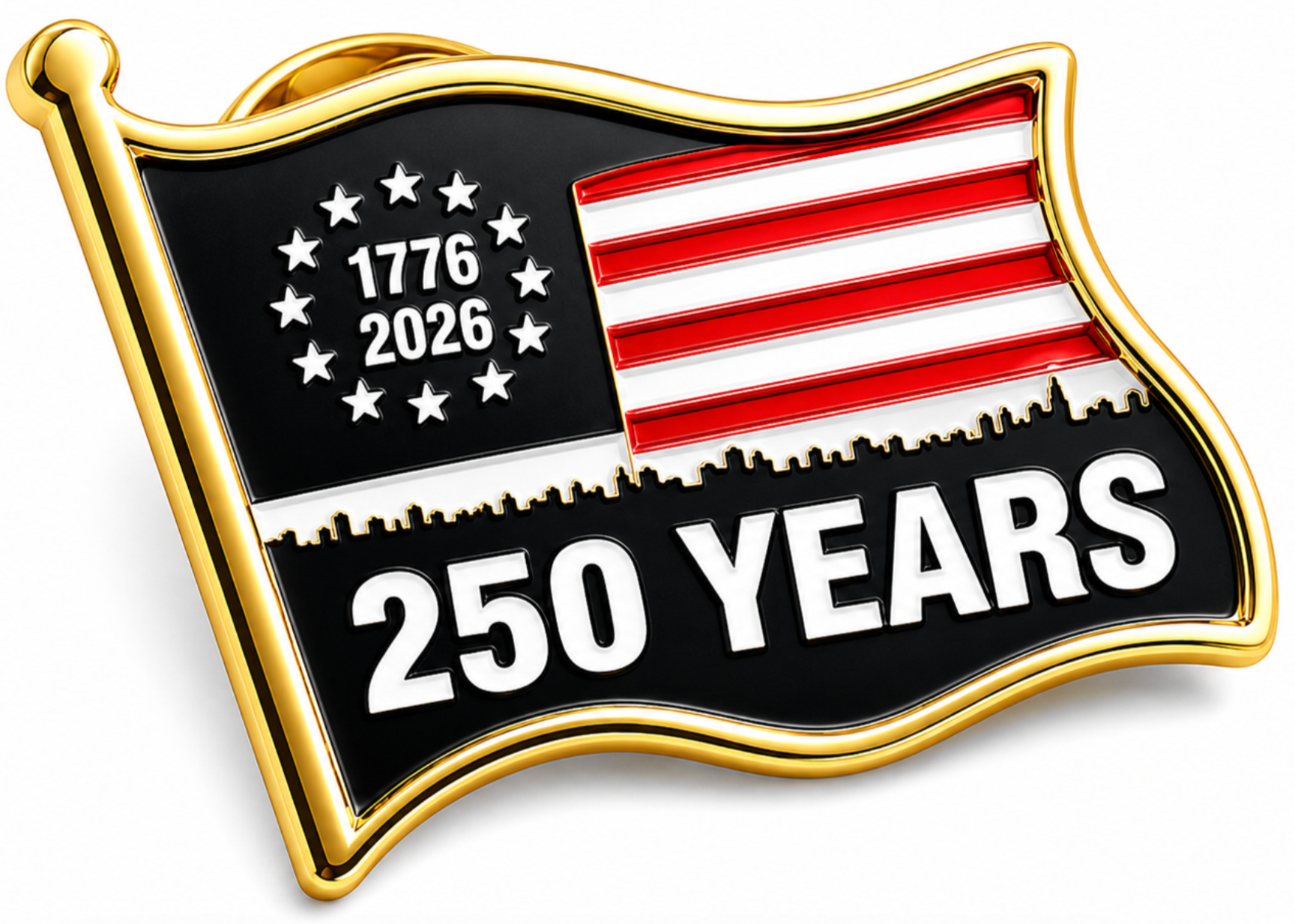 24 Pcs Set 250th America 1776-2026 Pins (Only $1.00 Each)  SKU 1023