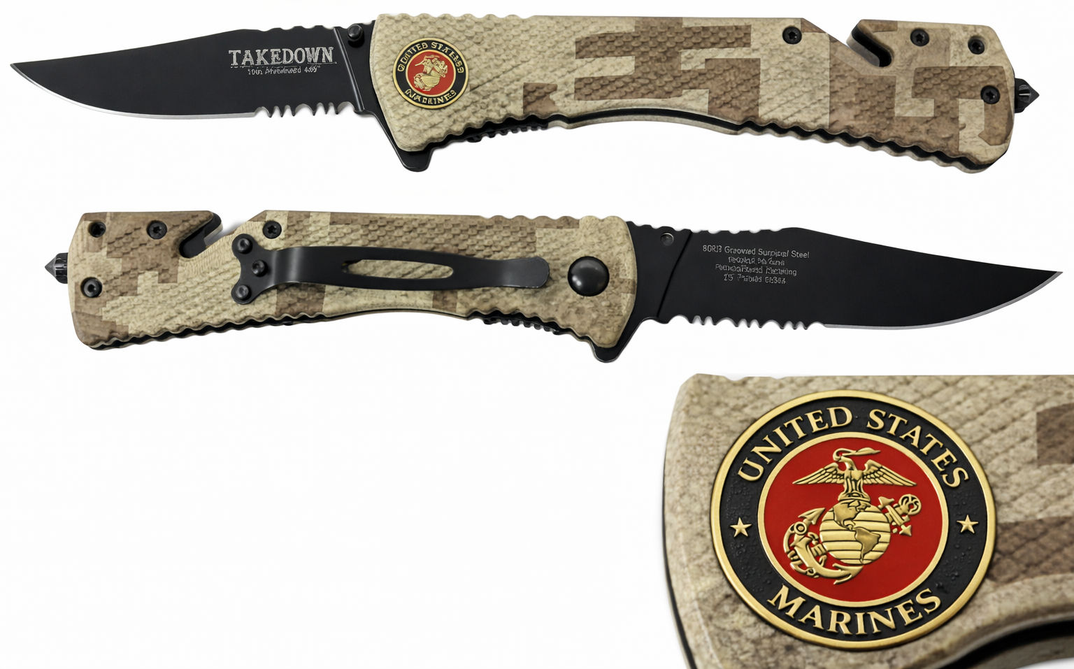 U.S Marines 4.75" Blade Tactical Survival Knife SKU 7021