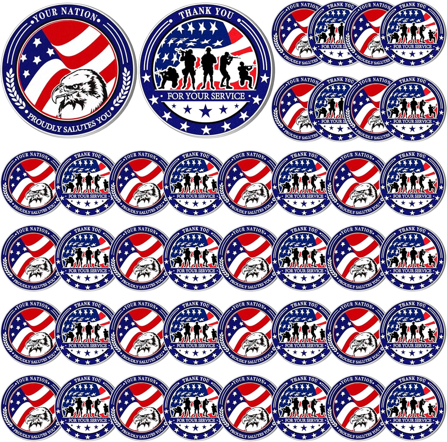 40 Pcs ($2.25 Each) Military Challenge Coins Thank You for Your Service SKU 1851