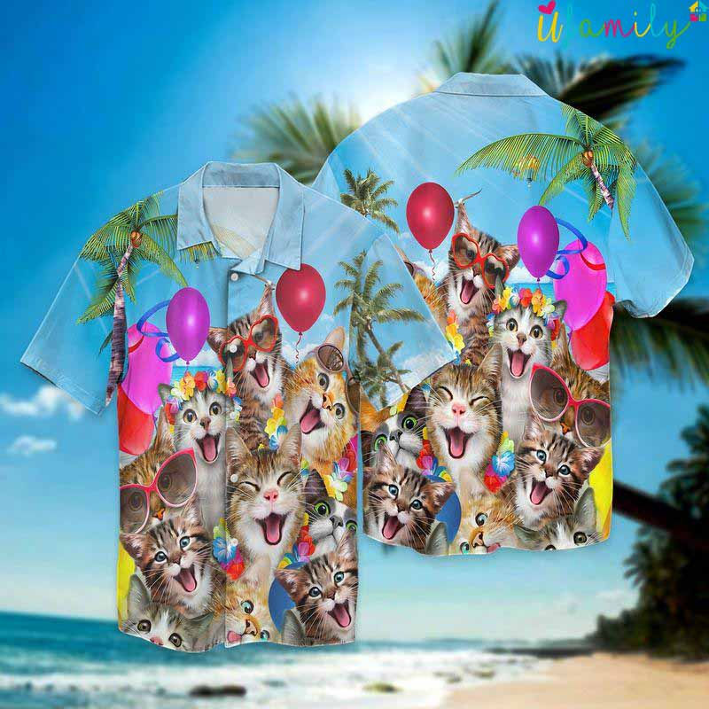 Fun Cats The Beach Hawaiian Shirt