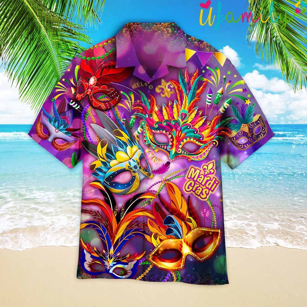 2023 Mardi Gras Mask Hawaiian Shirt