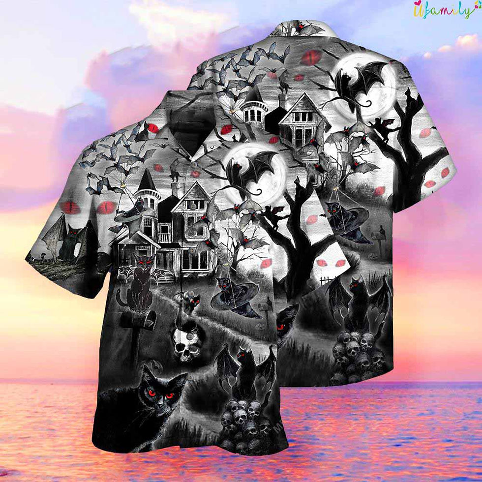House Cat Skull Hawaiian Shirt