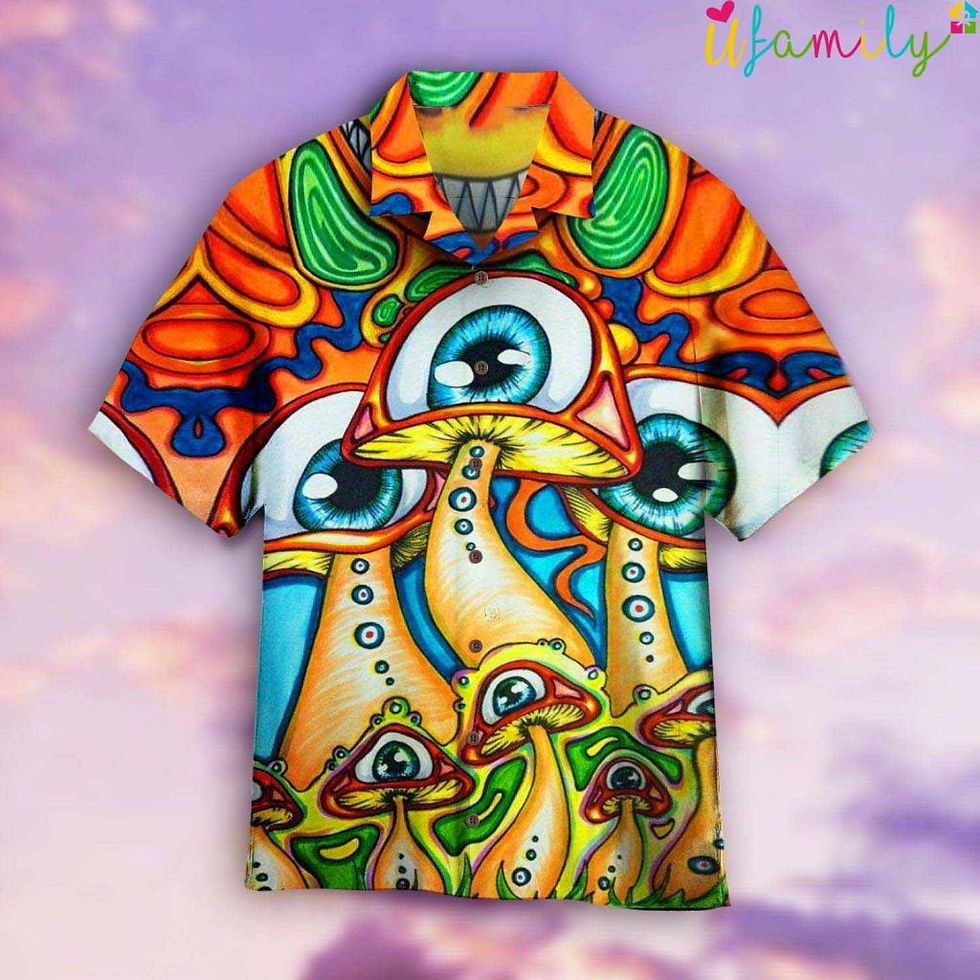 Hippie Mushrooms Hawaiian Shirt