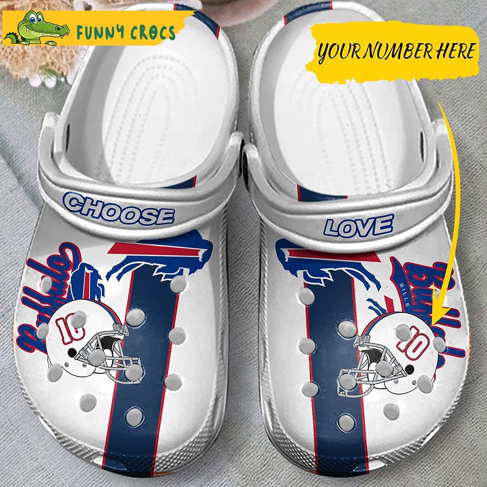 Custom Number Helmet Choose Love Buffalo Bills Crocs