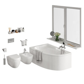 Bathroom Models - (Bathtub, Toilet, Bidet + Many Decorations)