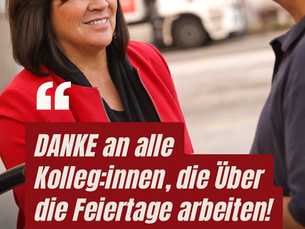 DANKE an alle Kolleg:innen, die über die Feiertage arbeiten!