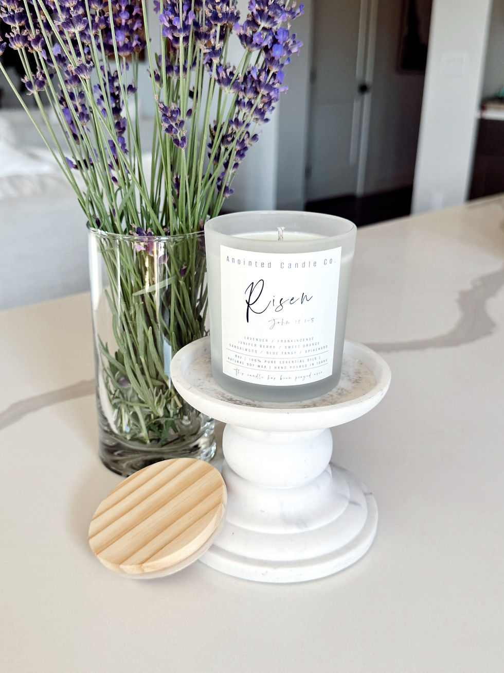 Thumbnail: RISEN (Lavender, Lemon, Juniper Berry, Sweet Orange, Blue Tansy, Spikenard) 8oz