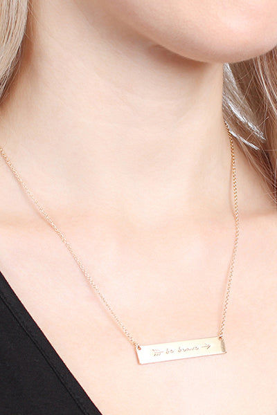 Thumbnail: "Be Brave" Bar Necklace