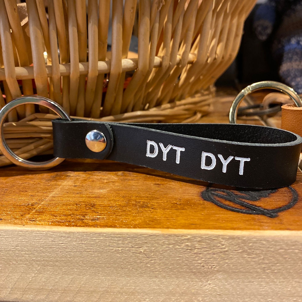 Miniaturebillede: Læder nøglering - dyt dyt