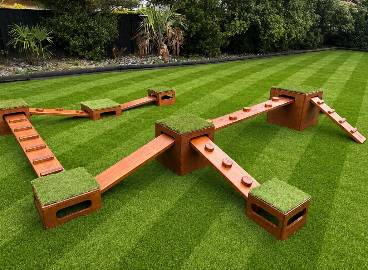 15 Piece Grass Topped Play Cube and Plank Set