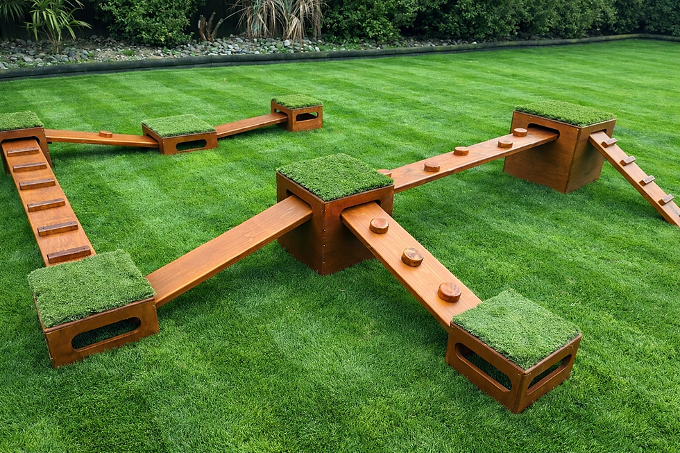 Thumbnail: 15 Piece Grass Topped Play Cube and Plank Set