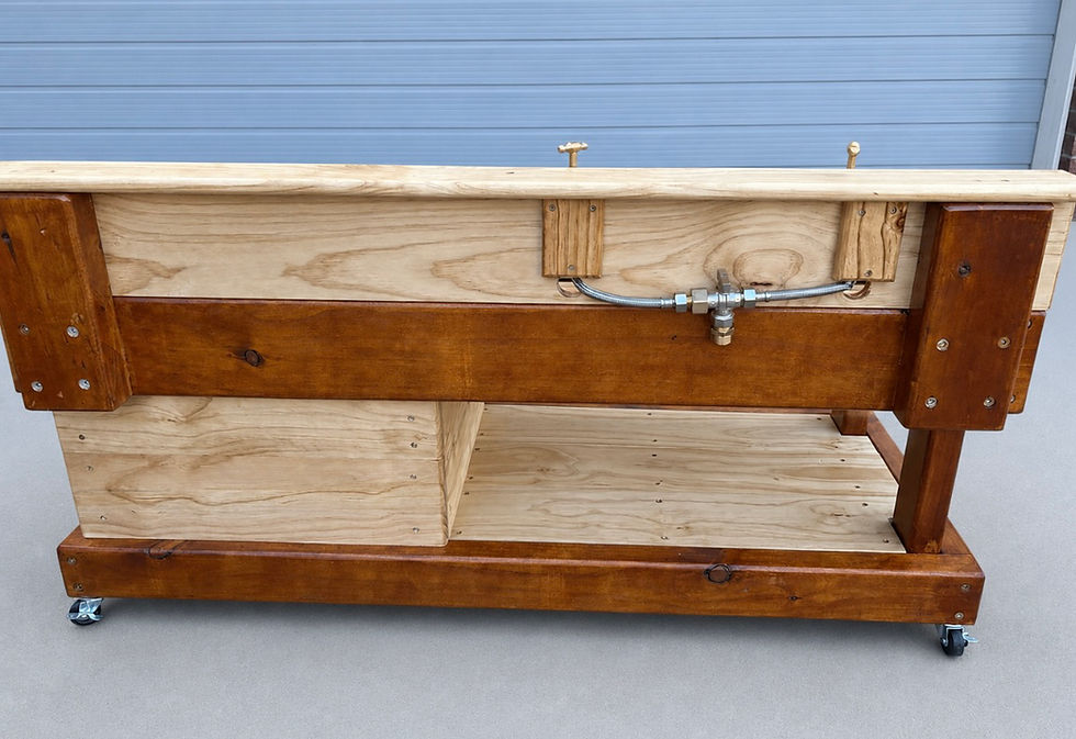 Thumbnail: Deluxe Indoor Outdoor Kitchen with Double Brass Taps