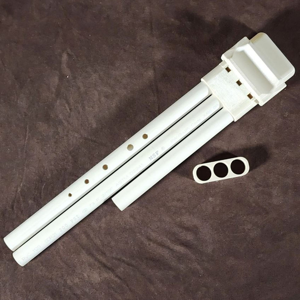 Native American Style Triple Drone Sound Box with pvc shown for example