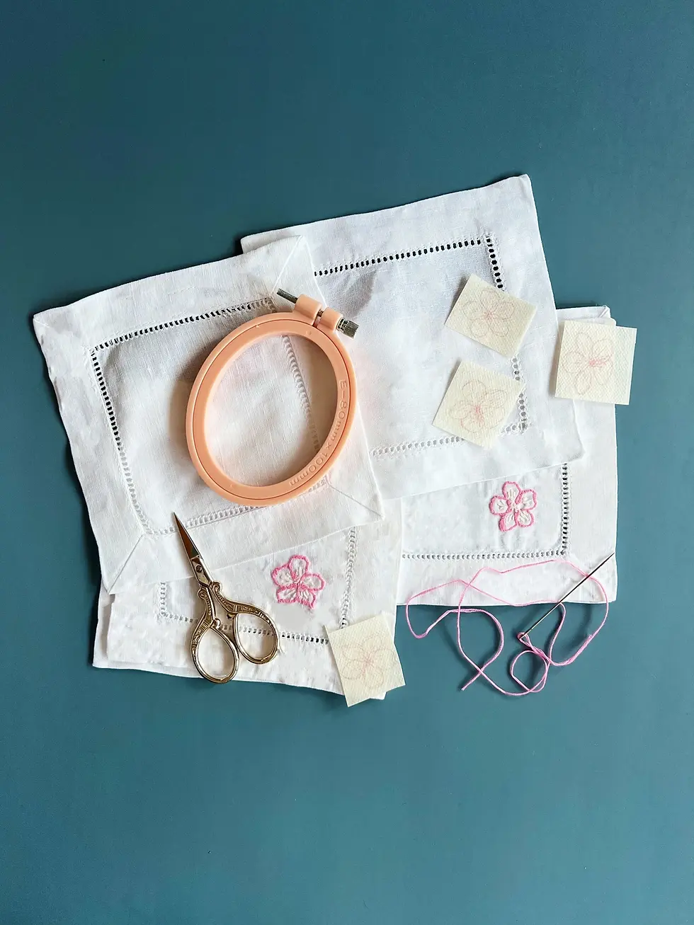 Thumbnail: Cherry Blossom Napkins Embroidery Kit