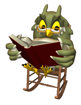 Owl Reading in Rocking Chair