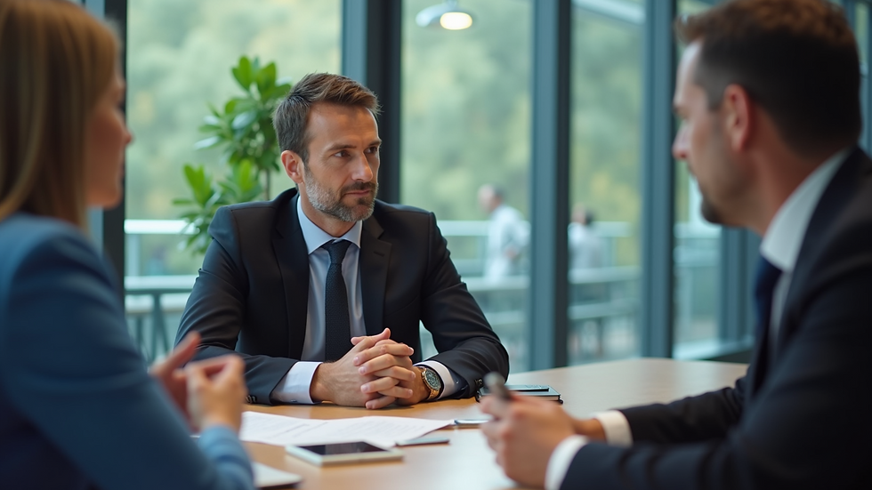 Close-up view of a business meeting discussing fraud prevention strategies