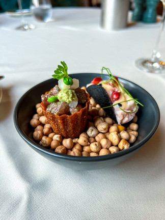 beef tartar and lobster