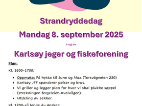Karlsøy JFF inviterer til grilling og strandrydding 8.sep på Vannøya