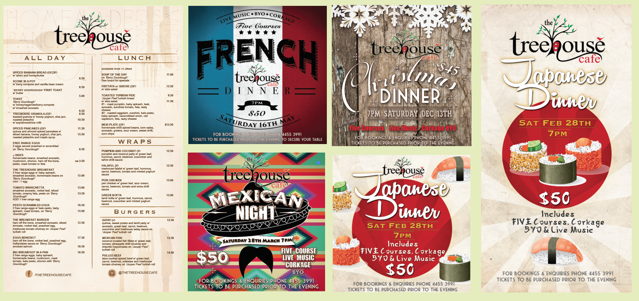 Cafe Menu and adverts