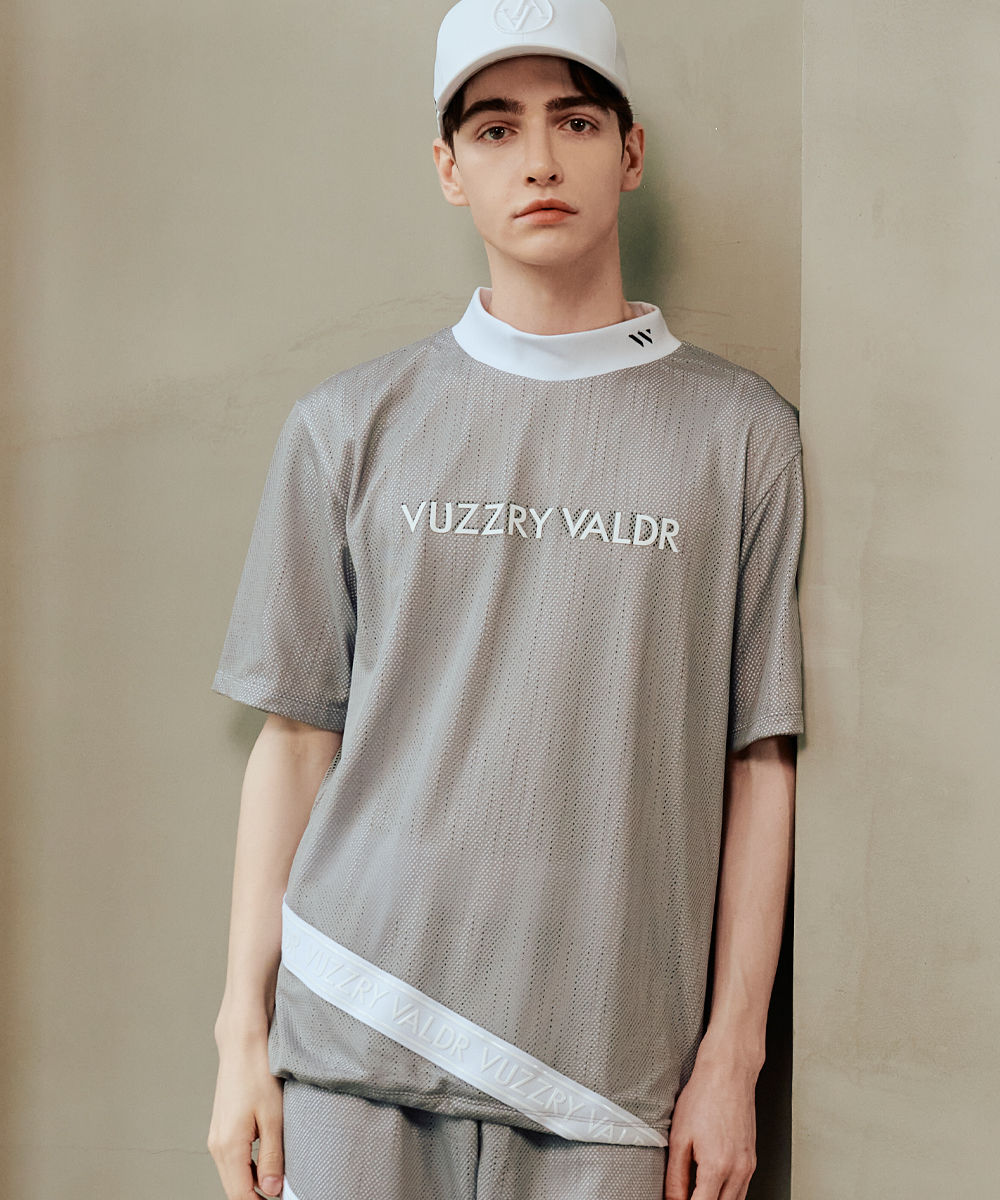 Mesh Mock Neck Shirt
