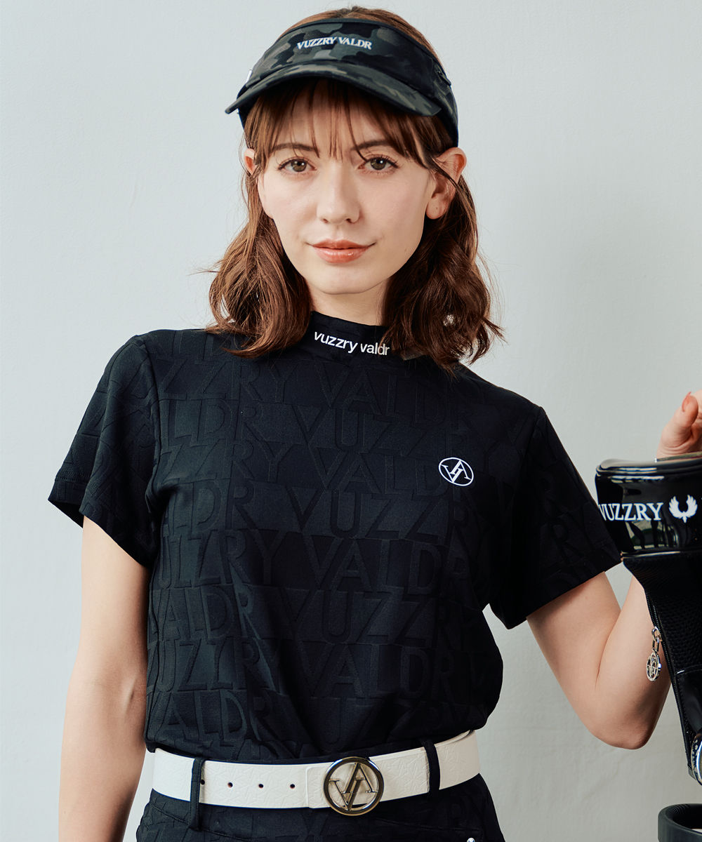 【Women's】Jacquard Mock Neck T Shirt