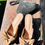 Thumbnail: Beige Rhinestone Set (Heel with bag)
