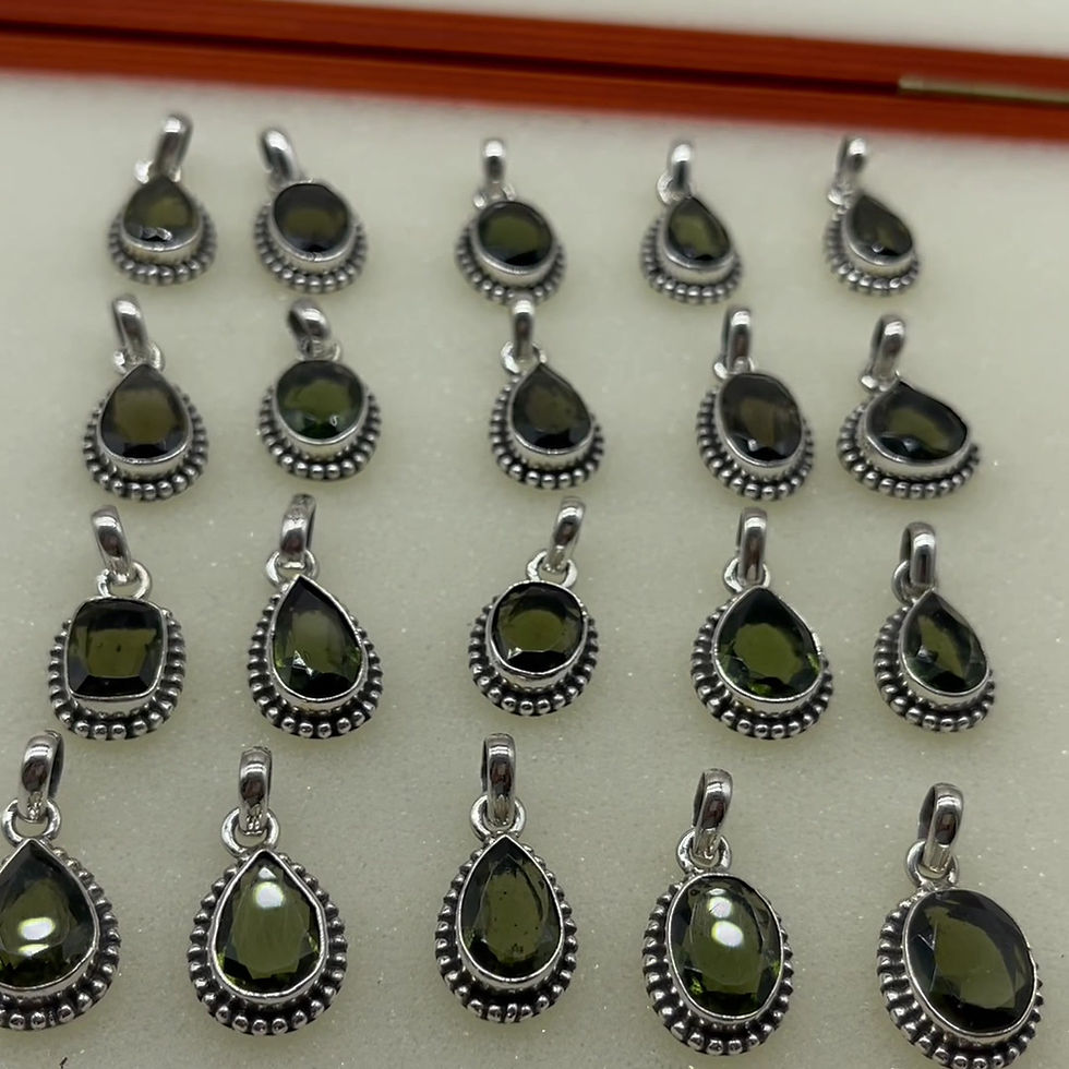 Thumbnail: Rava Design Faceted Moldavite Portal Necklace