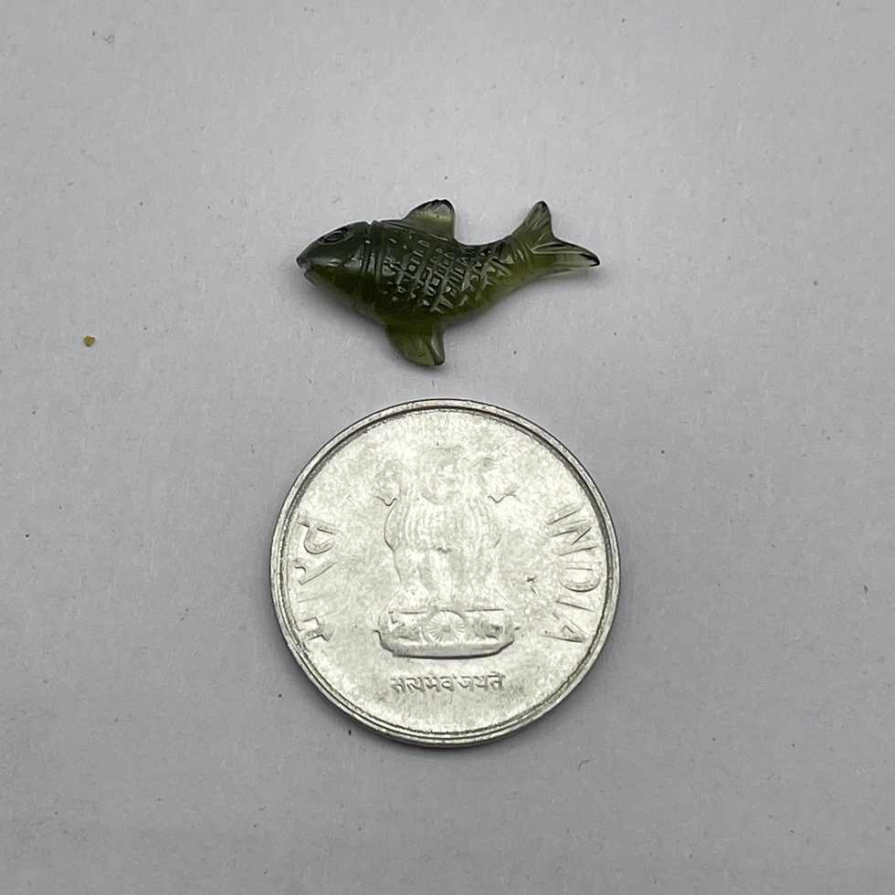 Thumbnail: Moldavite Fish Carving 4.35 ct