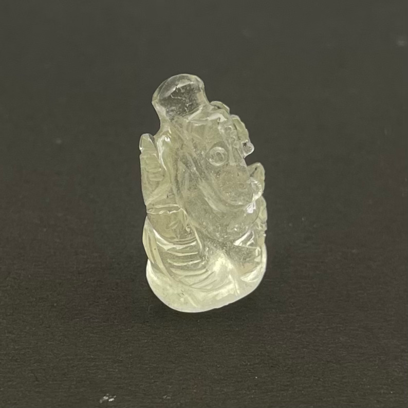 Thumbnail: Libyan Desert Glass Hand Carved Lord Ganesh Carving 7