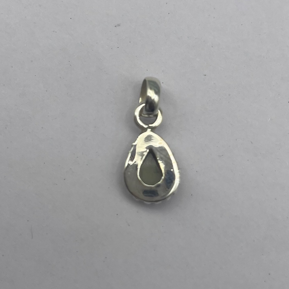 Thumbnail: Faceted Moldavite 925 Silver Pear Shape Stone Portal Pendant
