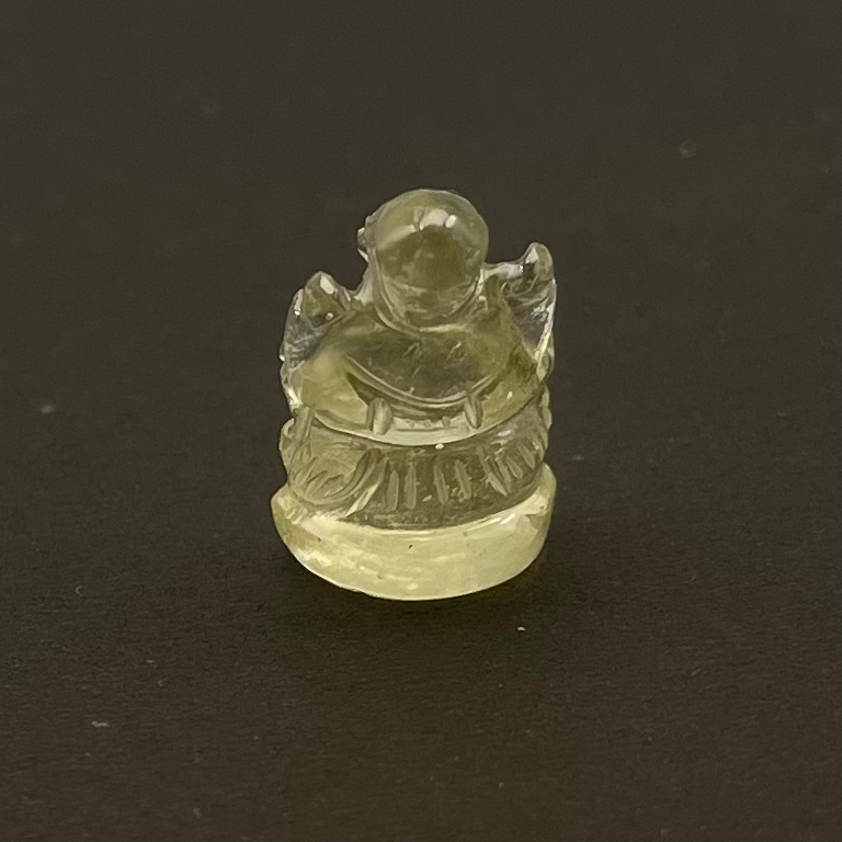 Thumbnail: Libyan Desert Glass Hand Carved Lord Ganesh Carving 4