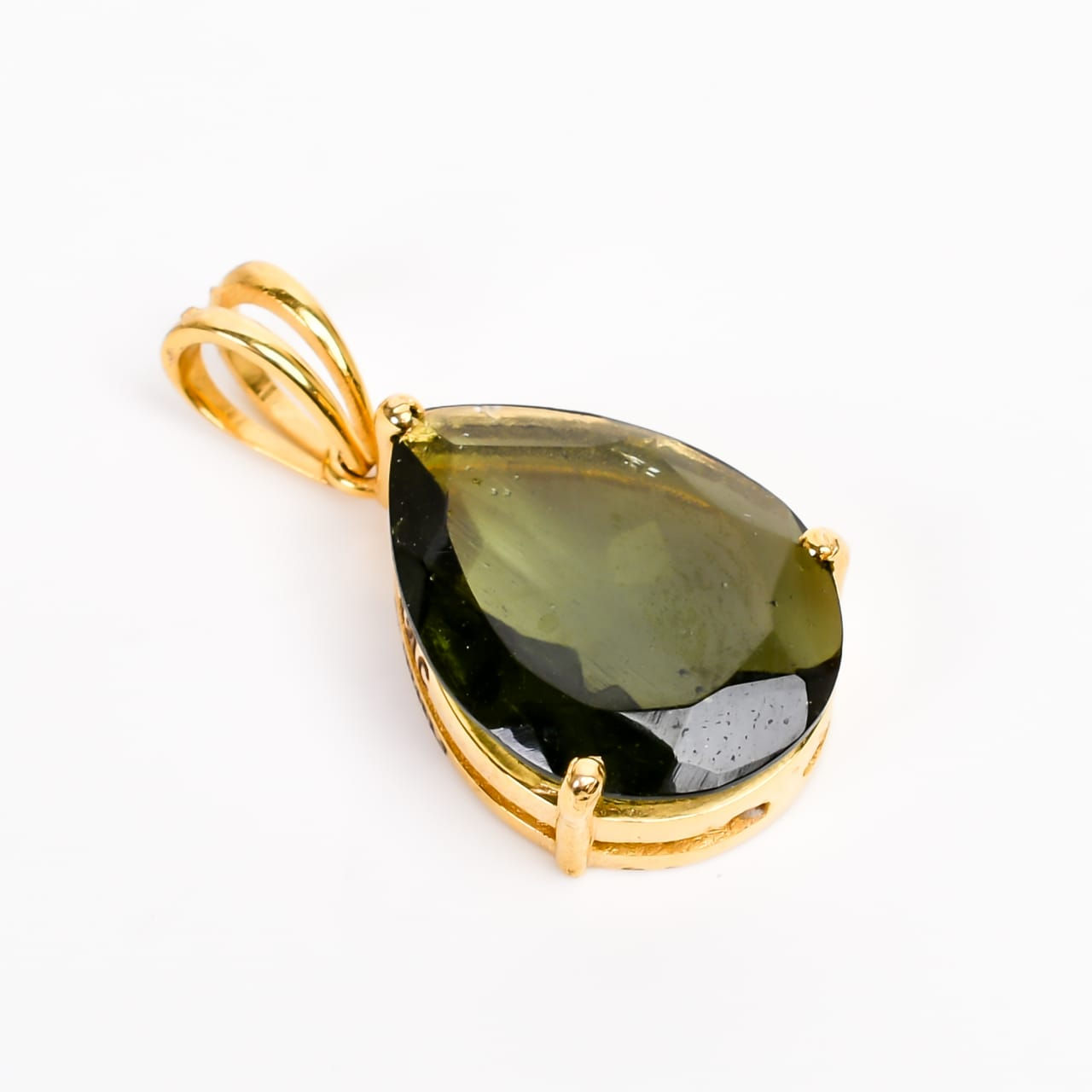 Moldavite 14k Gold Pendant 4.21ctc