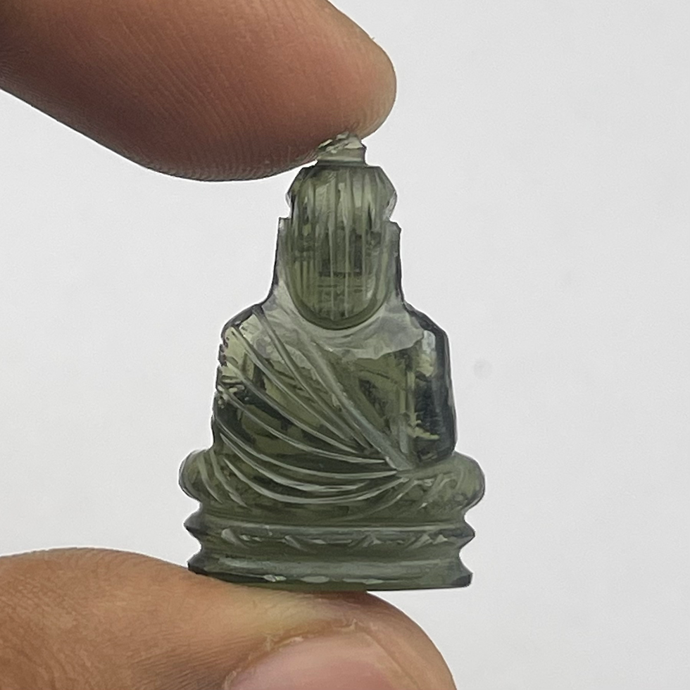 Thumbnail: Moldavite Buddha Carving 9.80 carat
