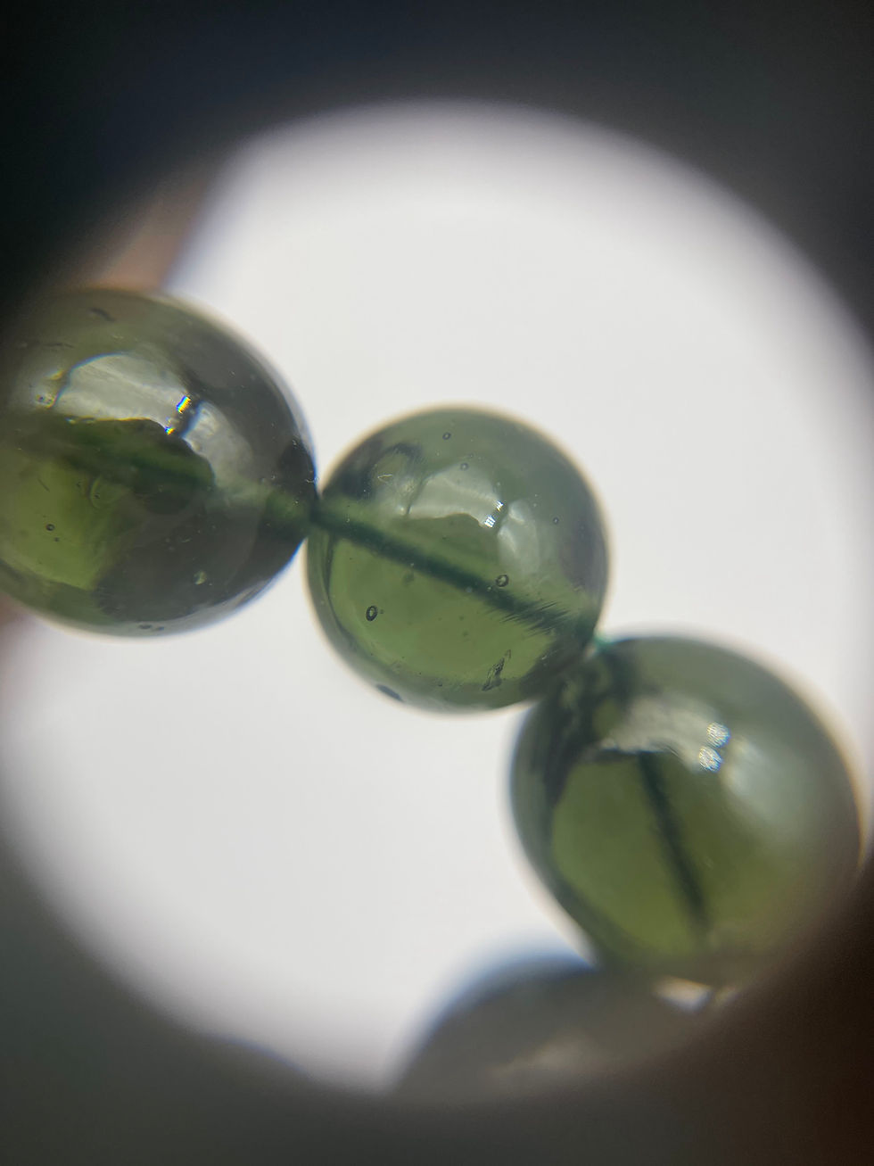 Thumbnail: 13MM Moldavite Round Polished Smooth Beads