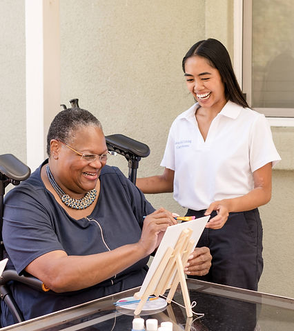 senior citizen engaged in painting